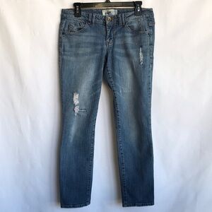 Jolt low-rise distressed skinny blue jeans, 7